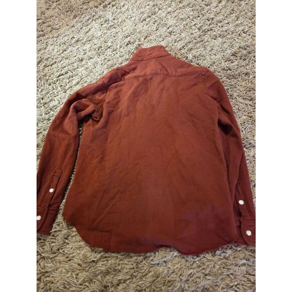 Frank & Eileen | Eileen Relaxed Button Up | Triple Fleece In Rust red sz Small - Picture 5 of 5